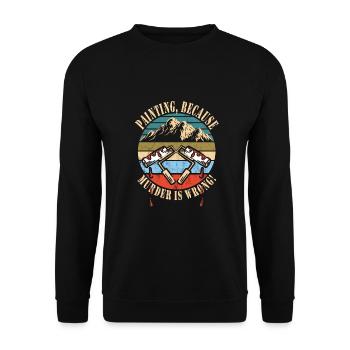 Maler - Unisex Pullover - Schwarz - Vorne - Alina (178cm) & Michal (187cm)