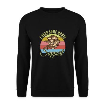 Mushroom picking - Unisex Sweatshirt - black - Front - Alina (178cm) & Michal (187cm)