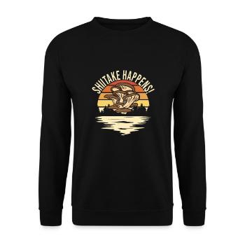 Mushroom picking - Unisex Sweatshirt - black - Front - Alina (178cm) & Michal (187cm)