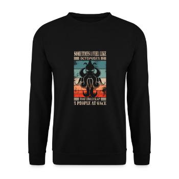 Octopus - Unisex Sweatshirt - black - Front - Alina (178cm) & Michal (187cm)
