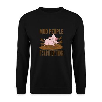 Make pottery - Unisex Sweatshirt - black - Front - Alina (178cm) & Michal (187cm)