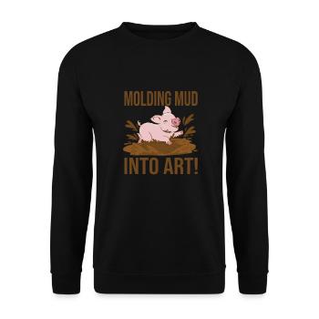 Make pottery - Unisex Sweatshirt - black - Front - Alina (178cm) & Michal (187cm)
