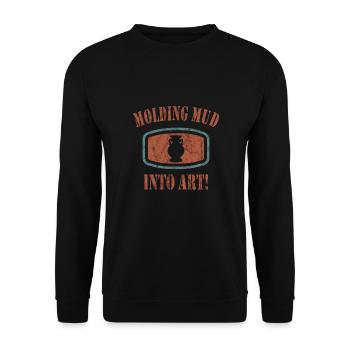 Make pottery - Unisex Sweatshirt - black - Front - Alina (178cm) & Michal (187cm)