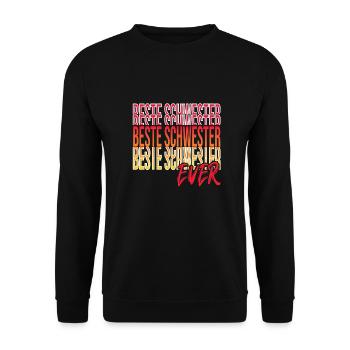 Beste Schwester - Unisex Pullover - Schwarz - Vorne - Alina (178cm) & Michal (187cm)