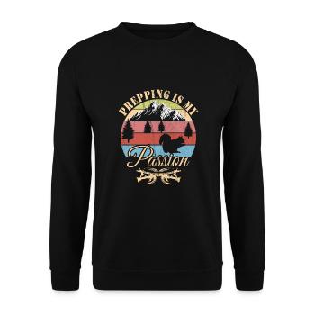 Prepper - Unisex Pullover - Schwarz - Vorne - Alina (178cm) & Michal (187cm)