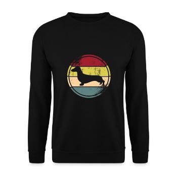 Dackel - Unisex Pullover - Schwarz - Vorne - Alina (178cm) & Michal (187cm)
