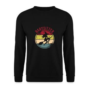 Babysitter - Unisex Pullover - Schwarz - Vorne - Alina (178cm) & Michal (187cm)