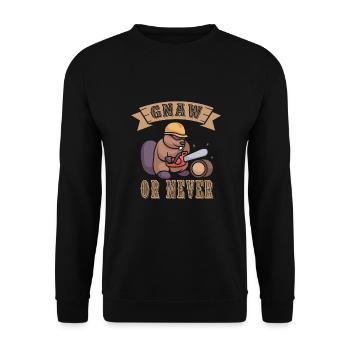 Beaver Nutria - Unisex Sweatshirt - black - Front - Alina (178cm) & Michal (187cm)