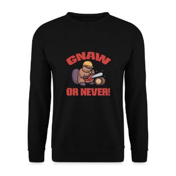 Beaver Nutria - Unisex Sweatshirt - black - Front - Alina (178cm) & Michal (187cm)