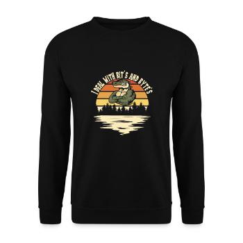 Echse Gator - Unisex Pullover - Schwarz - Vorne - Alina (178cm) & Michal (187cm)