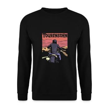 Motorrad - Unisex Pullover - Schwarz - Vorne - Alina (178cm) & Michal (187cm)