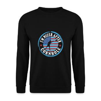 Cornhole - Sweat-shirt Unisexe - noir - Devant - Alina (178cm) & Michal (187cm)