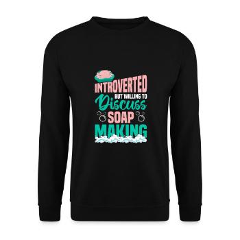 Seife machen - Unisex Pullover - Schwarz - Vorne - Alina (178cm) & Michal (187cm)