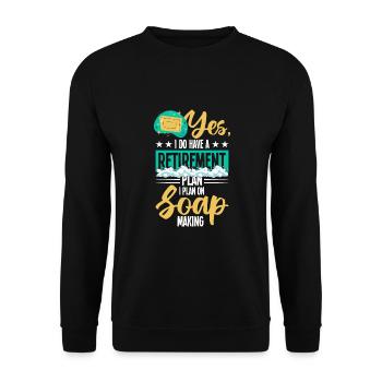 Seife machen - Unisex Pullover - Schwarz - Vorne - Alina (178cm) & Michal (187cm)