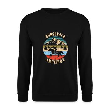 Horseback Archery - Unisex Pullover - Schwarz - Vorne - Alina (178cm) & Michal (187cm)