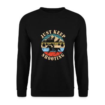 Horseback Archery - Unisex Pullover - Schwarz - Vorne - Alina (178cm) & Michal (187cm)