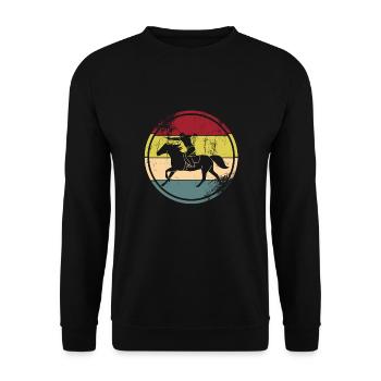 Horseback Archery - Unisex Pullover - Schwarz - Vorne - Alina (178cm) & Michal (187cm)