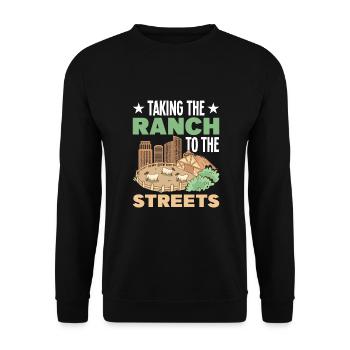 Lotissements dans la ville - Sweat-shirt Unisexe - noir - Devant - Alina (178cm) & Michal (187cm)