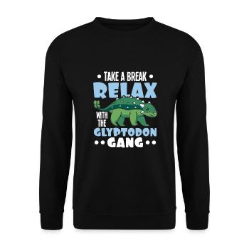 Dino - Unisex Pullover - Schwarz - Vorne - Alina (178cm) & Michal (187cm)