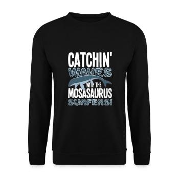 Dino - Unisex Pullover - Schwarz - Vorne - Alina (178cm) & Michal (187cm)