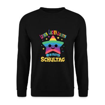 Schulkind - Unisex Pullover - Schwarz - Vorne - Alina (178cm) & Michal (187cm)