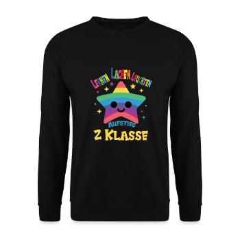 2. Schuljahr - Unisex Pullover - Schwarz - Vorne - Alina (178cm) & Michal (187cm)