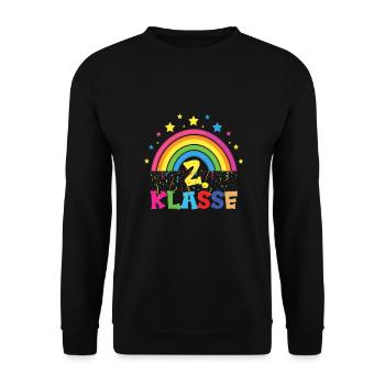 2. Schuljahr - Unisex Pullover - Schwarz - Vorne - Alina (178cm) & Michal (187cm)