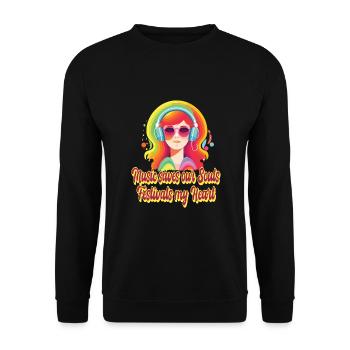 Festival - Unisex Pullover - Schwarz - Vorne - Alina (178cm) & Michal (187cm)
