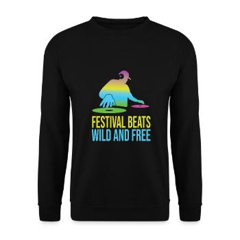 Festival - Unisex Pullover - Schwarz - Vorne - Alina (178cm) & Michal (187cm)