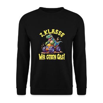 Schuljahr 2 - Unisex Pullover - Schwarz - Vorne - Alina (178cm) & Michal (187cm)