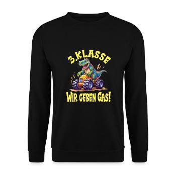 Schuljahr 3 - Unisex Pullover - Schwarz - Vorne - Alina (178cm) & Michal (187cm)