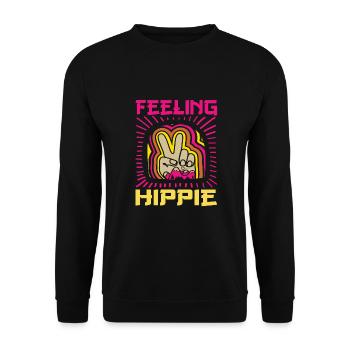 Hippy - Unisex Sweatshirt - black - Front - Alina (178cm) & Michal (187cm)