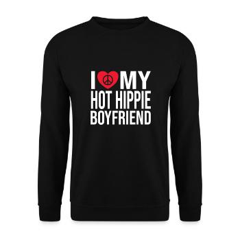 Hippy - Unisex Sweatshirt - black - Front - Alina (178cm) & Michal (187cm)