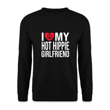 Hippy - Unisex Sweatshirt - black - Front - Alina (178cm) & Michal (187cm)