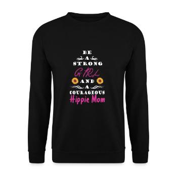 Hippy - Unisex Sweatshirt - black - Front - Alina (178cm) & Michal (187cm)