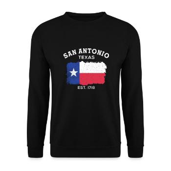 San Antonio est 1718 Design for proud San - Unisex Sweatshirt - black - Front - Alina (178cm) & Michal (187cm)