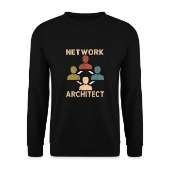 Network Engineer - Unisex Pullover - Schwarz - Vorne - Alina (178cm) & Michal (187cm)