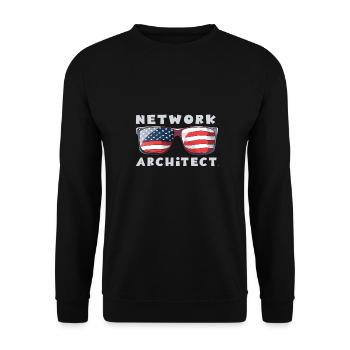 Network Engineer - Unisex Pullover - Schwarz - Vorne - Alina (178cm) & Michal (187cm)