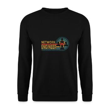 Network Engineer - Unisex Pullover - Schwarz - Vorne - Alina (178cm) & Michal (187cm)