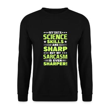 Daten Analytiker Datenschutz Beauftragter - Unisex Pullover - Schwarz - Vorne - Alina (178cm) & Michal (187cm)