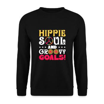 Hippy - Unisex Sweatshirt - black - Front - Alina (178cm) & Michal (187cm)