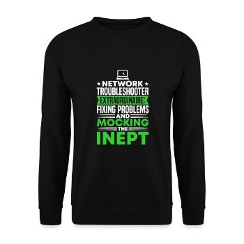 Network Engineer - Unisex Pullover - Schwarz - Vorne - Alina (178cm) & Michal (187cm)