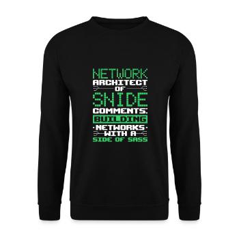 Network Engineer - Unisex Pullover - Schwarz - Vorne - Alina (178cm) & Michal (187cm)