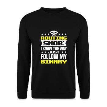 Network Engineer - Unisex Pullover - Schwarz - Vorne - Alina (178cm) & Michal (187cm)