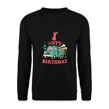 1er anniversaire les gars - Sweat-shirt Unisexe - noir - Devant - Alina (178cm) & Michal (187cm)