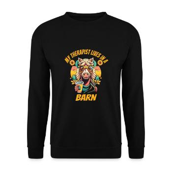 Chevaucher - Sweat-shirt Unisexe - noir - Devant - Alina (178cm) & Michal (187cm)