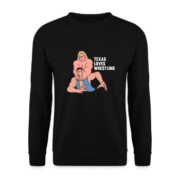 Texas Wrestling Design für stolze texanische Fans - Unisex Pullover - Schwarz - Vorne - Alina (178cm) & Michal (187cm)
