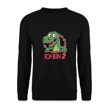 2. Geburtstag - Unisex Pullover - Schwarz - Vorne - Alina (178cm) & Michal (187cm)