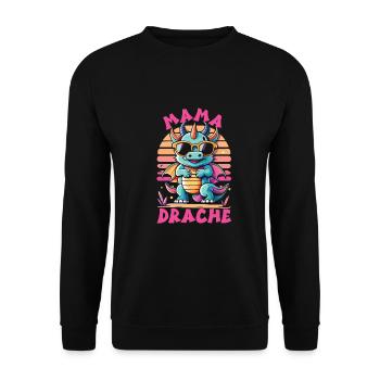 Maman - Sweat-shirt Unisexe - noir - Devant - Alina (178cm) & Michal (187cm)