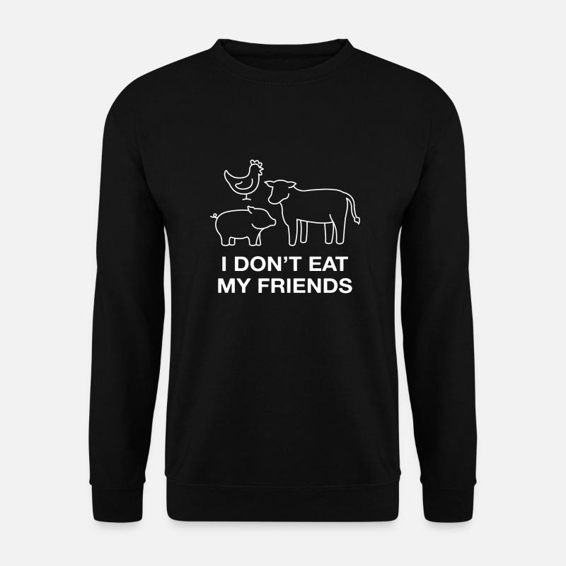 Formes de conception de vache de porc de poulet pour les végétaliens - Sweat-shirt Unisexe - noir
